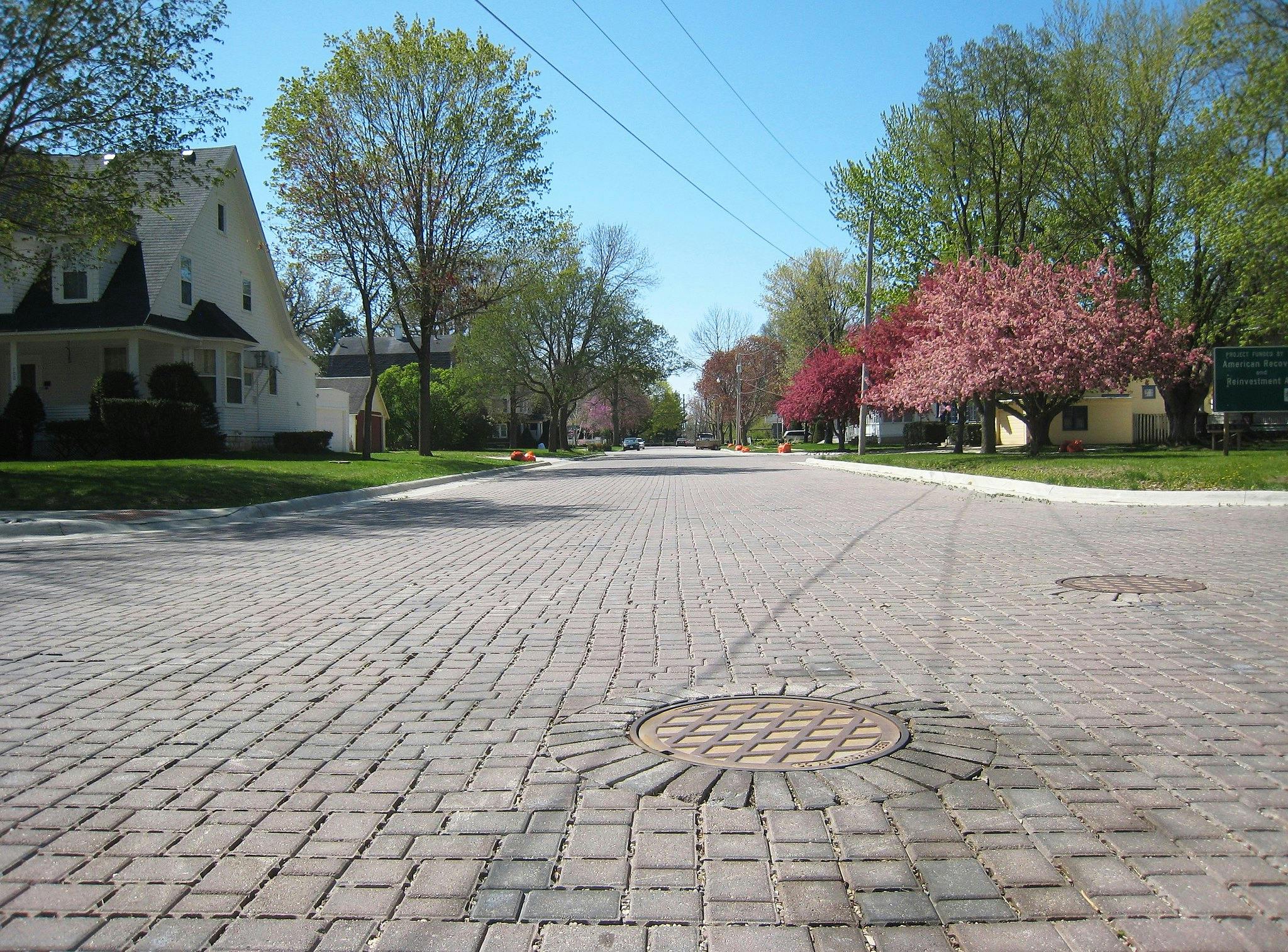 image of permeable pavement road