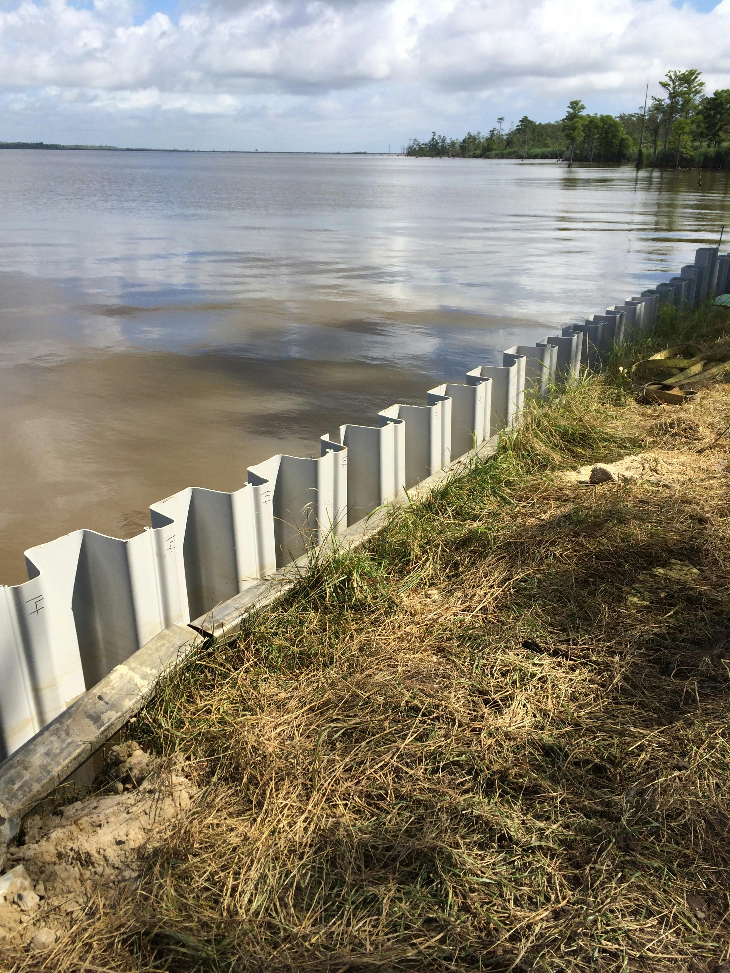 shoreline with fence