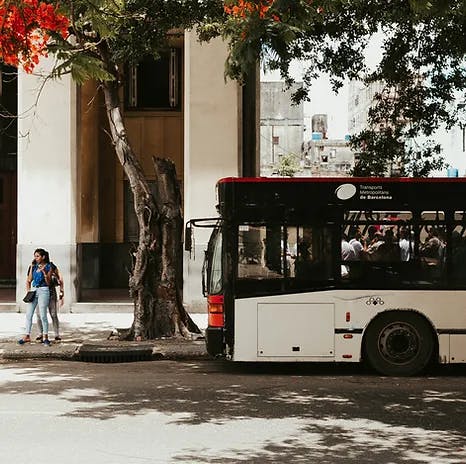 image of street with bus